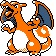 Sprite de Dracaufeu dans Pokemon Argent